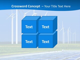 A Solar Power Plant With Windmills In The Background PowerPoint Template
