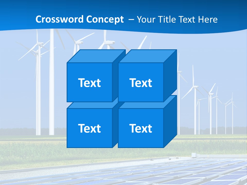 A Solar Power Plant With Windmills In The Background PowerPoint Template