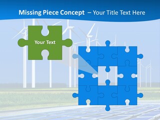 A Solar Power Plant With Windmills In The Background PowerPoint Template