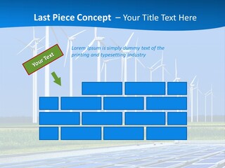 A Solar Power Plant With Windmills In The Background PowerPoint Template
