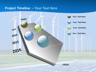 A Solar Power Plant With Windmills In The Background PowerPoint Template