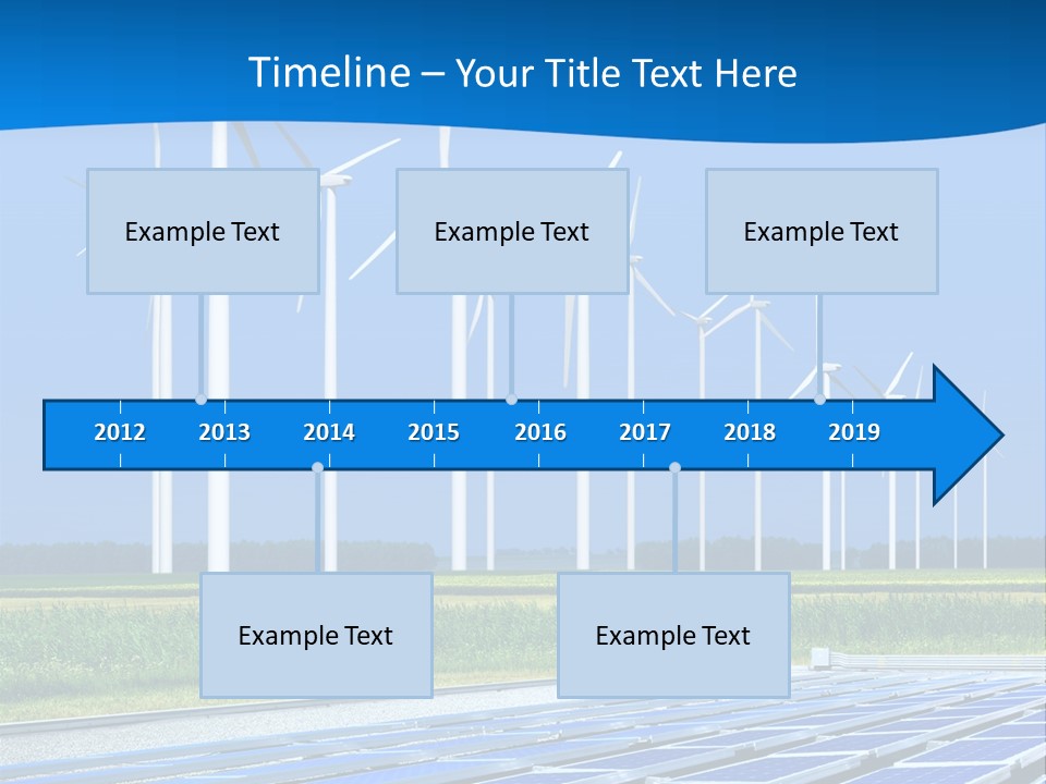 A Solar Power Plant With Windmills In The Background PowerPoint Template