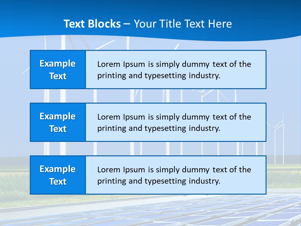A Solar Power Plant With Windmills In The Background PowerPoint Template