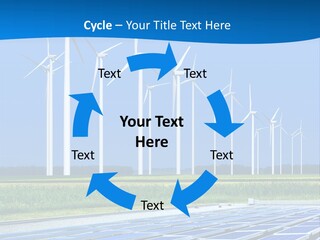 A Solar Power Plant With Windmills In The Background PowerPoint Template