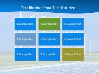 A Solar Power Plant With Windmills In The Background PowerPoint Template