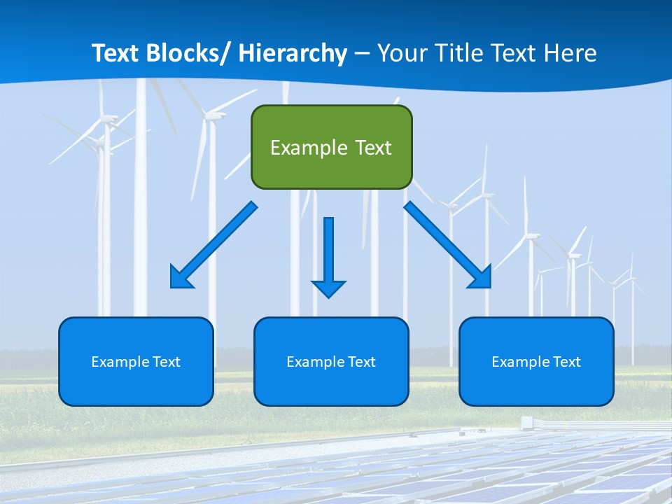 A Solar Power Plant With Windmills In The Background PowerPoint Template