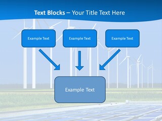 A Solar Power Plant With Windmills In The Background PowerPoint Template