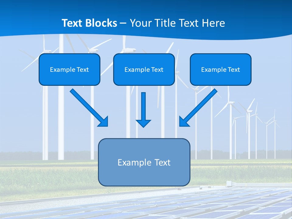A Solar Power Plant With Windmills In The Background PowerPoint Template