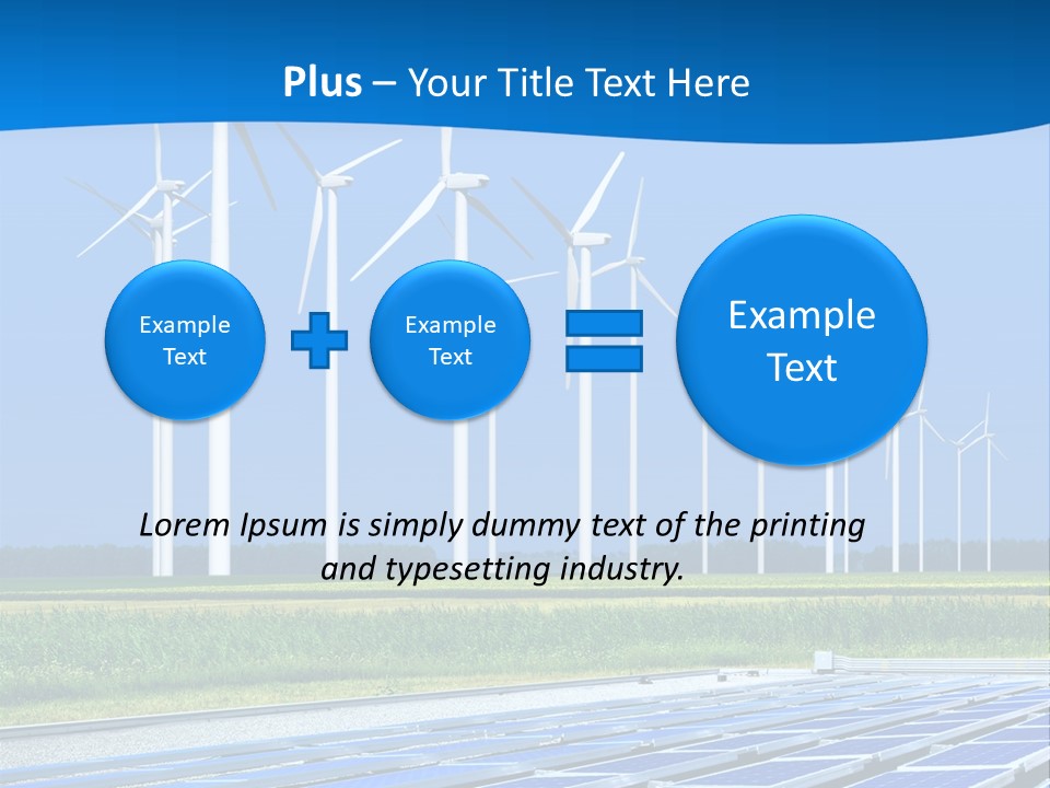 A Solar Power Plant With Windmills In The Background PowerPoint Template