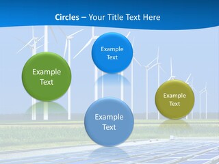 A Solar Power Plant With Windmills In The Background PowerPoint Template