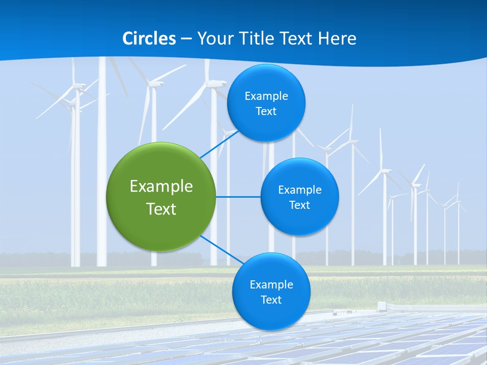 A Solar Power Plant With Windmills In The Background PowerPoint Template