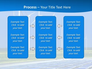 A Solar Power Plant With Windmills In The Background PowerPoint Template