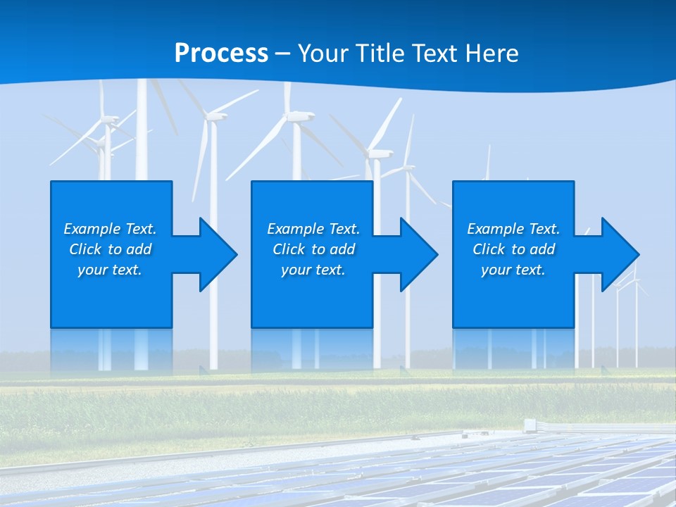 A Solar Power Plant With Windmills In The Background PowerPoint Template