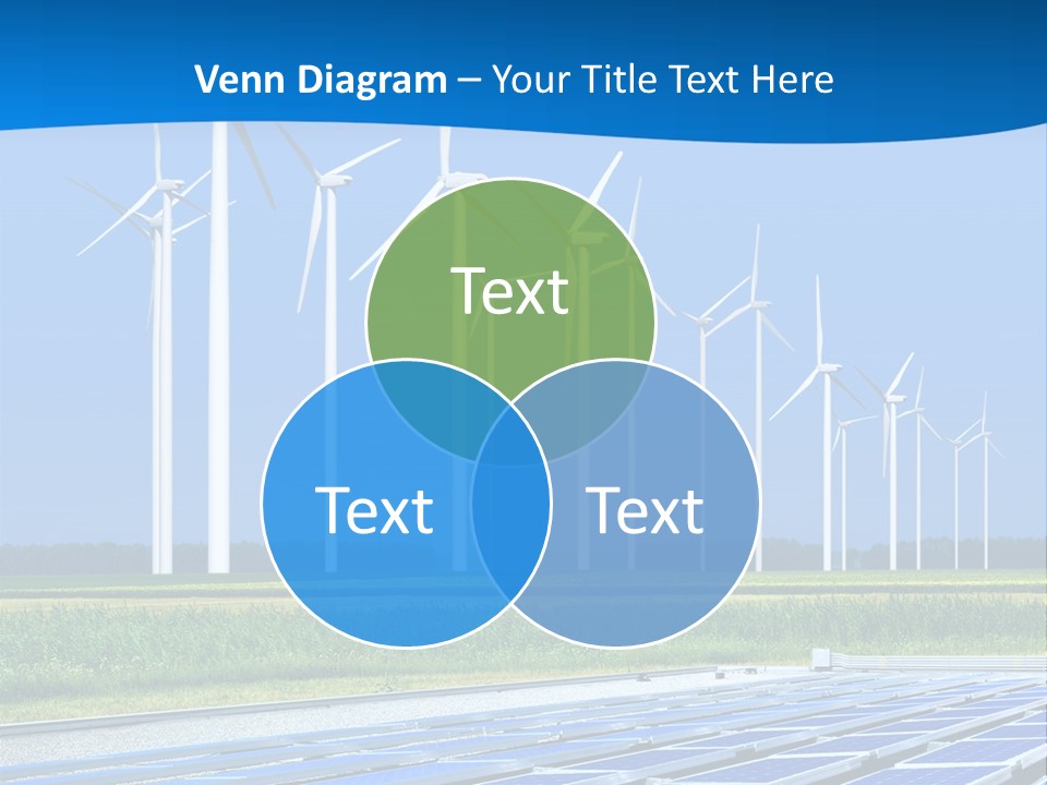 A Solar Power Plant With Windmills In The Background PowerPoint Template