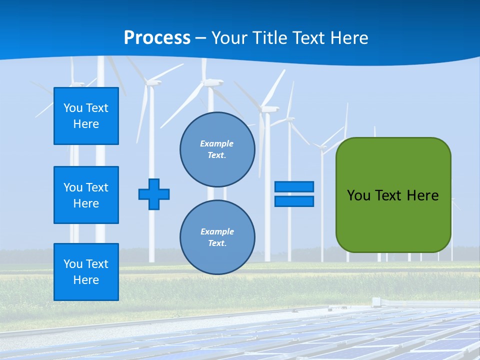 A Solar Power Plant With Windmills In The Background PowerPoint Template