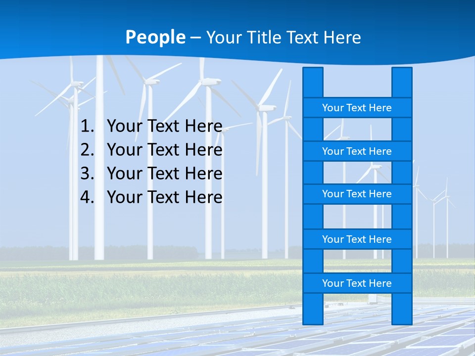 A Solar Power Plant With Windmills In The Background PowerPoint Template