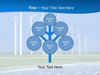 A Solar Power Plant With Windmills In The Background PowerPoint Template