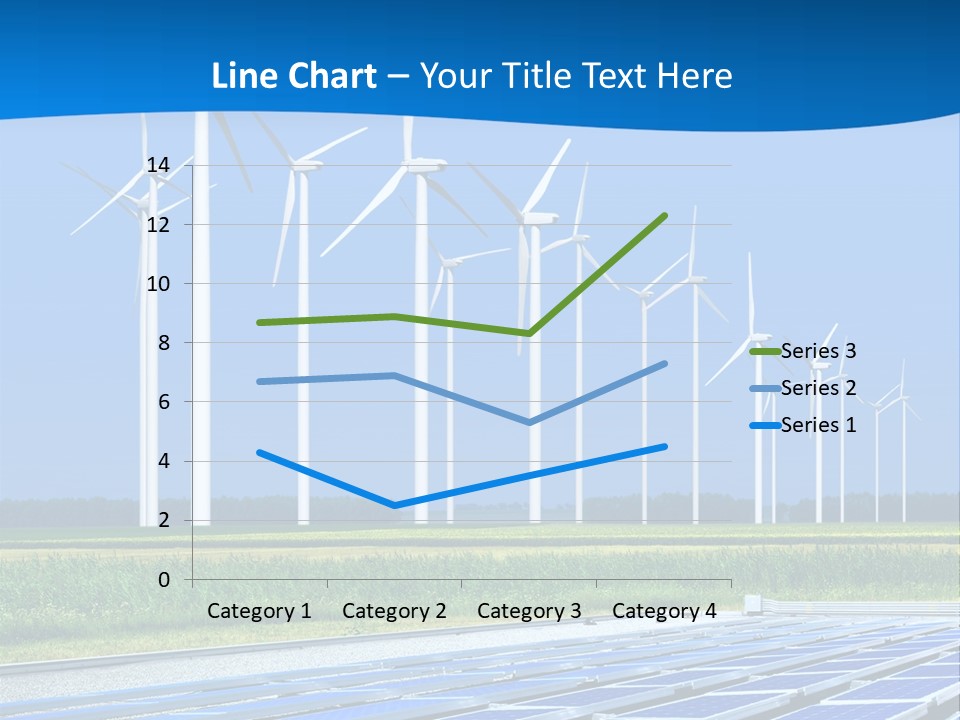A Solar Power Plant With Windmills In The Background PowerPoint Template