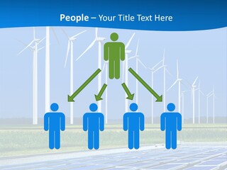 A Solar Power Plant With Windmills In The Background PowerPoint Template