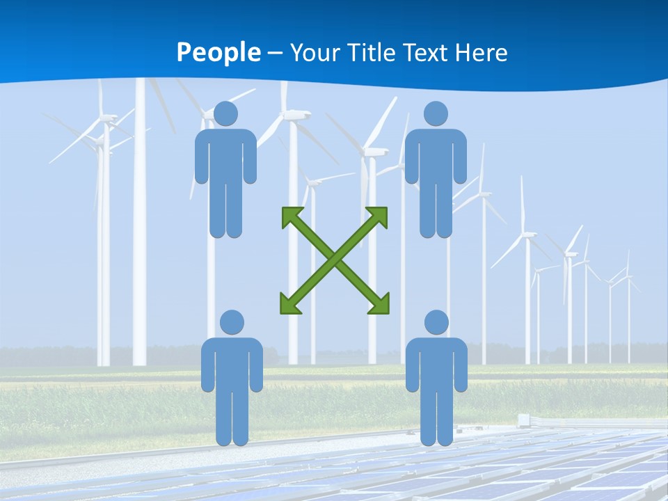 A Solar Power Plant With Windmills In The Background PowerPoint Template