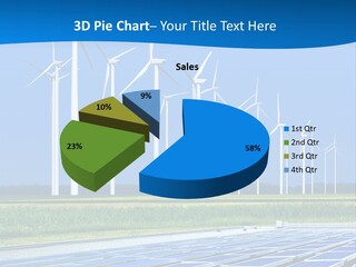 A Solar Power Plant With Windmills In The Background PowerPoint Template