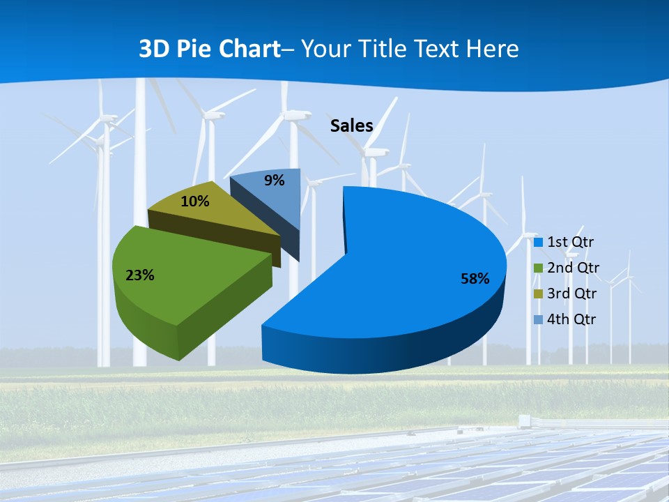 A Solar Power Plant With Windmills In The Background PowerPoint Template