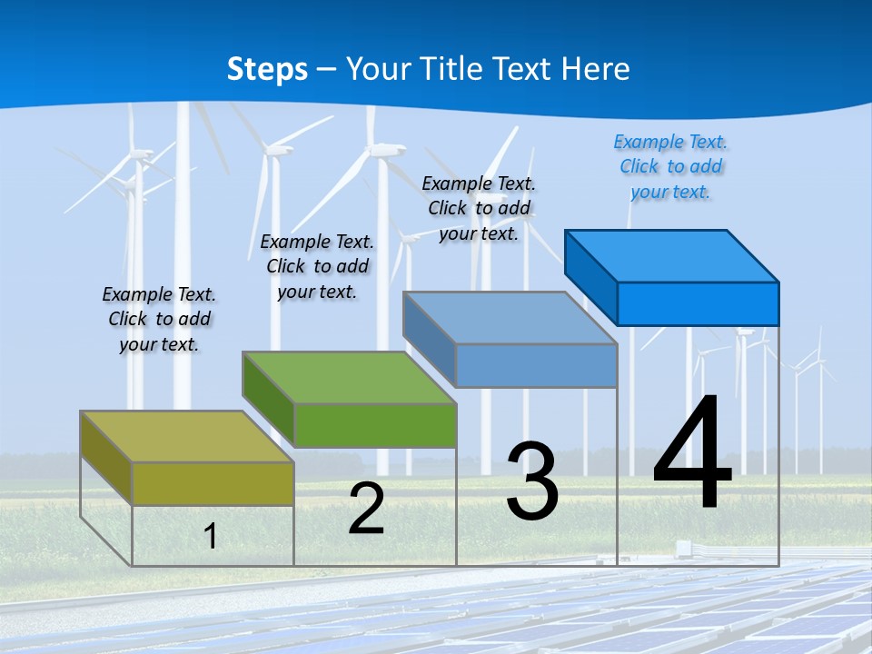 A Solar Power Plant With Windmills In The Background PowerPoint Template