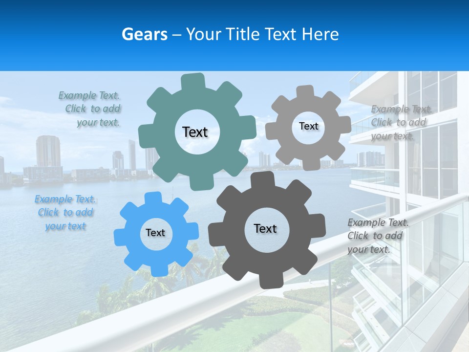 A Balcony Overlooking A Body Of Water With A City In The Background PowerPoint Template