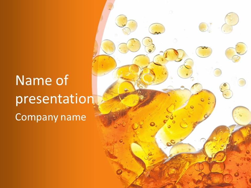 A Bottle Of Beer With Bubbles On It PowerPoint Template