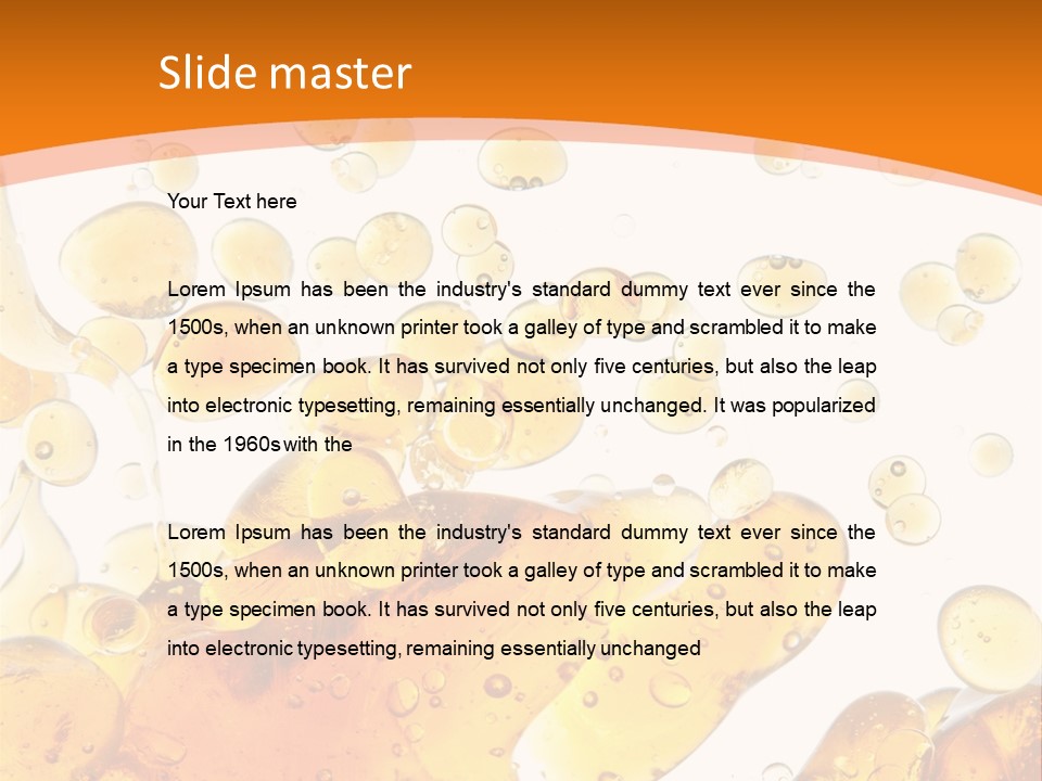 A Bottle Of Beer With Bubbles On It PowerPoint Template