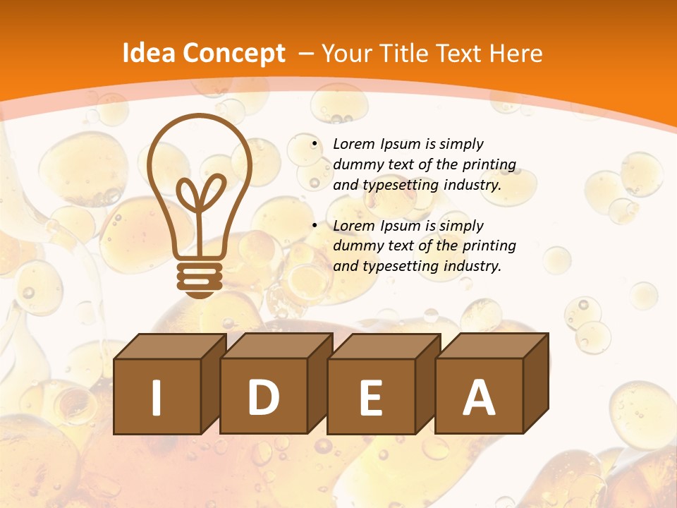 A Bottle Of Beer With Bubbles On It PowerPoint Template