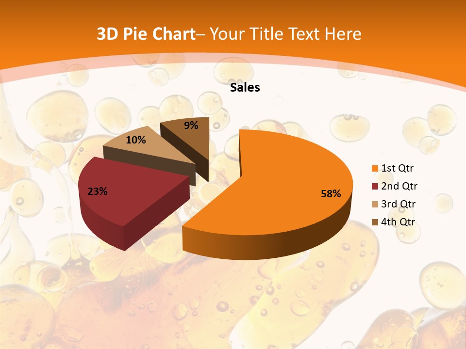 A Bottle Of Beer With Bubbles On It PowerPoint Template