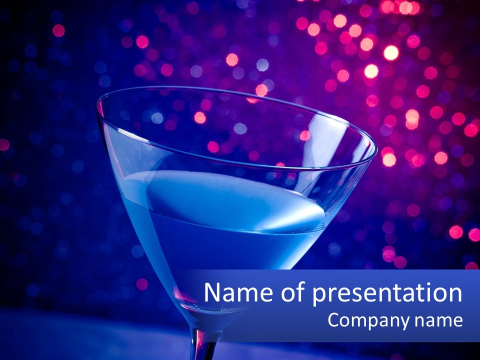 A Blue Drink In A Glass On A Table PowerPoint Template