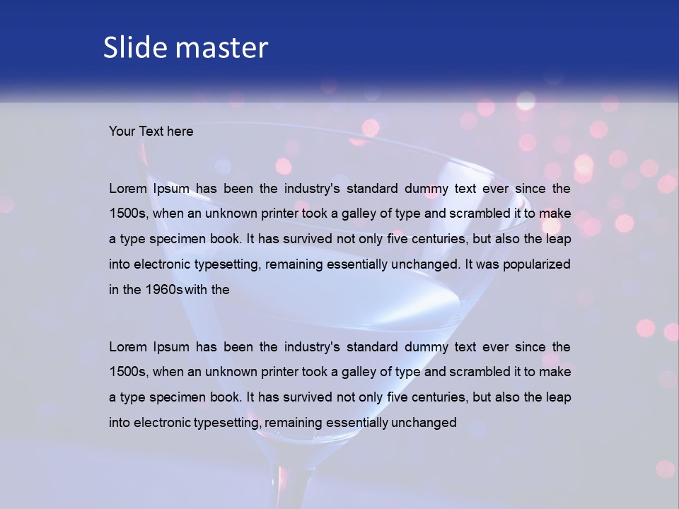 A Blue Drink In A Glass On A Table PowerPoint Template