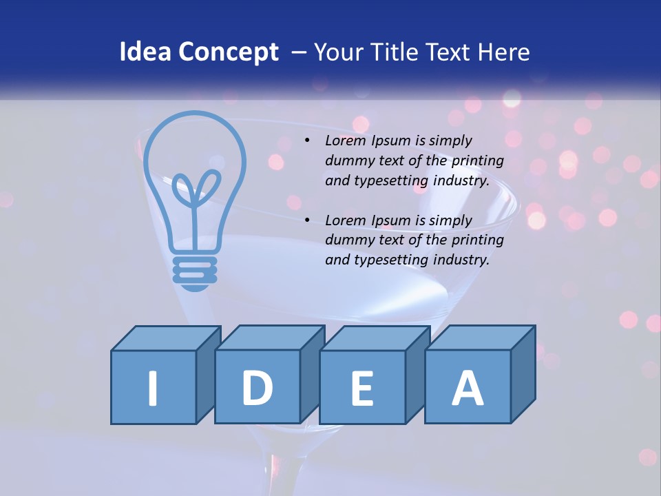 A Blue Drink In A Glass On A Table PowerPoint Template