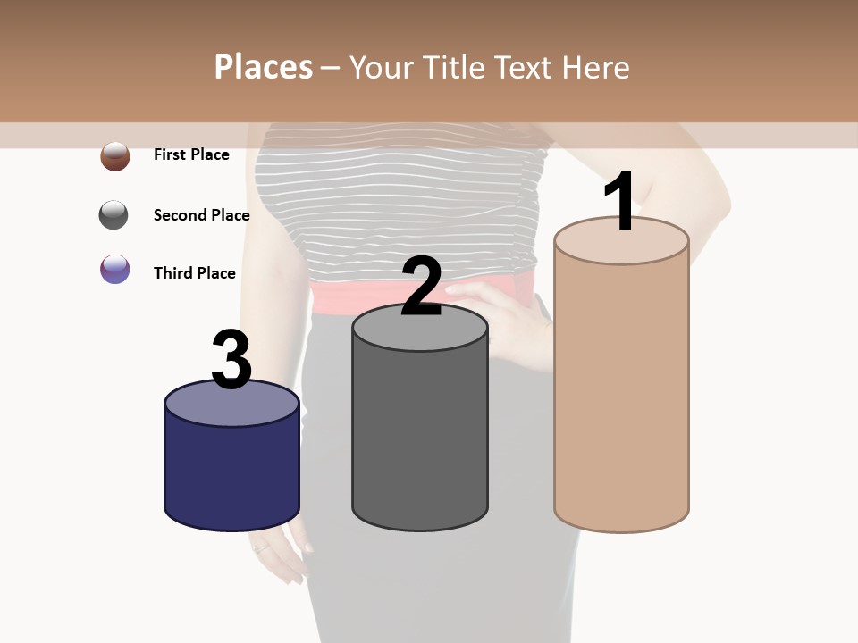 A Woman Standing In Front Of A Wall With Her Hands On Her Hips PowerPoint Template