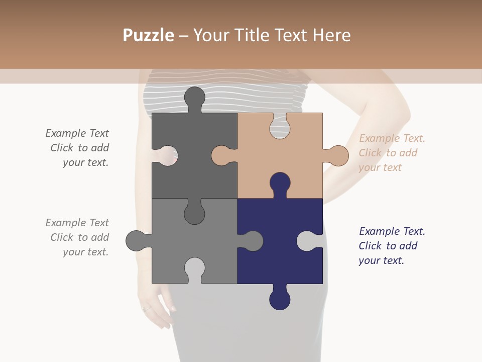 A Woman Standing In Front Of A Wall With Her Hands On Her Hips PowerPoint Template