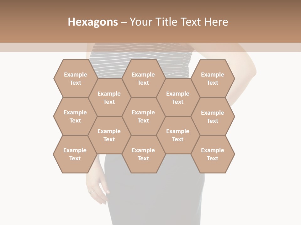 A Woman Standing In Front Of A Wall With Her Hands On Her Hips PowerPoint Template