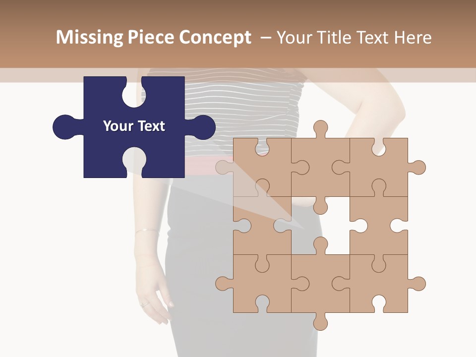 A Woman Standing In Front Of A Wall With Her Hands On Her Hips PowerPoint Template