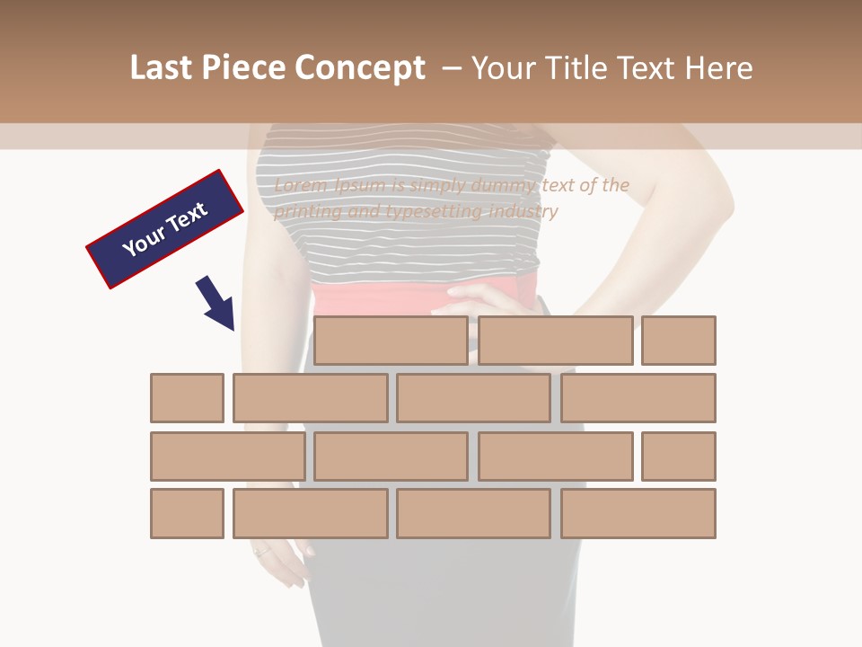 A Woman Standing In Front Of A Wall With Her Hands On Her Hips PowerPoint Template