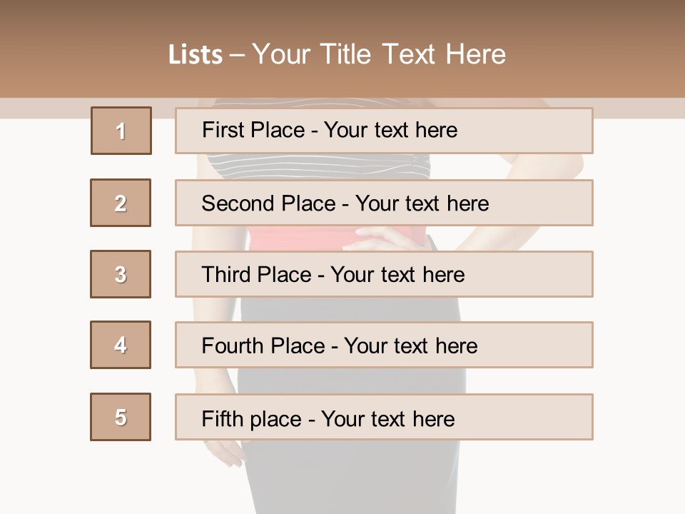 A Woman Standing In Front Of A Wall With Her Hands On Her Hips PowerPoint Template