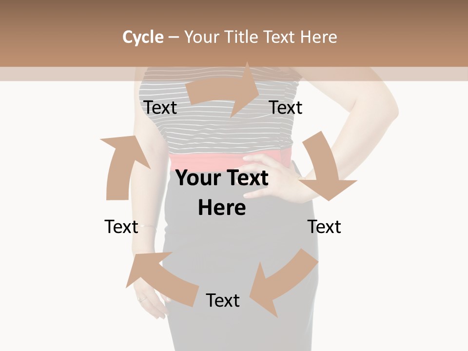 A Woman Standing In Front Of A Wall With Her Hands On Her Hips PowerPoint Template