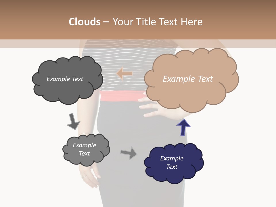 A Woman Standing In Front Of A Wall With Her Hands On Her Hips PowerPoint Template
