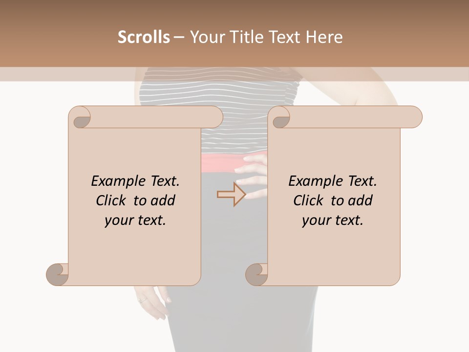 A Woman Standing In Front Of A Wall With Her Hands On Her Hips PowerPoint Template