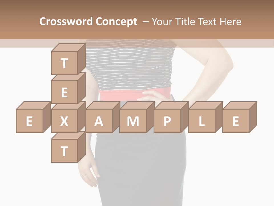 A Woman Standing In Front Of A Wall With Her Hands On Her Hips PowerPoint Template