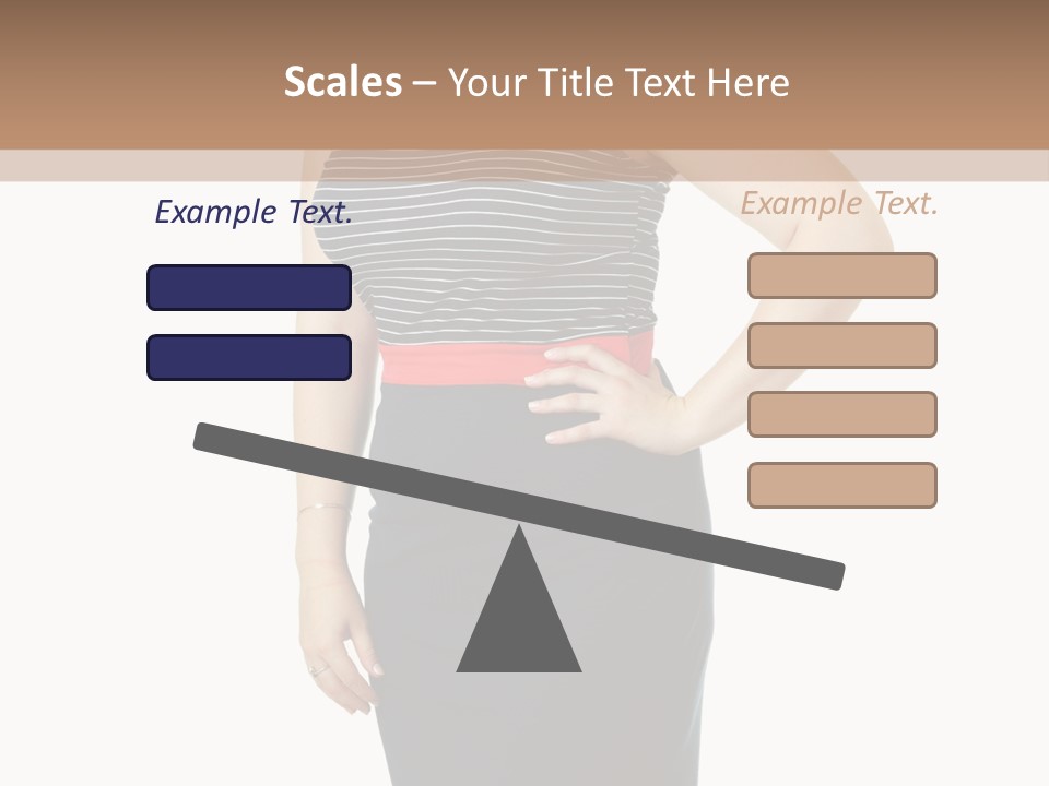 A Woman Standing In Front Of A Wall With Her Hands On Her Hips PowerPoint Template