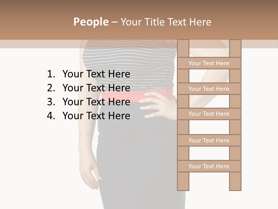 A Woman Standing In Front Of A Wall With Her Hands On Her Hips PowerPoint Template