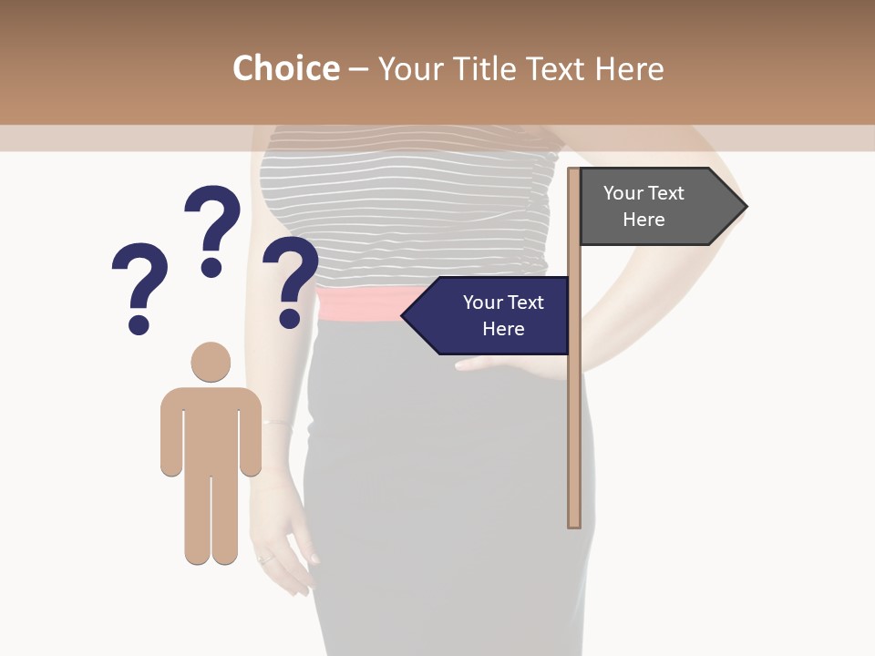 A Woman Standing In Front Of A Wall With Her Hands On Her Hips PowerPoint Template