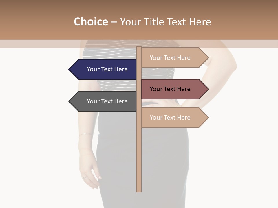 A Woman Standing In Front Of A Wall With Her Hands On Her Hips PowerPoint Template