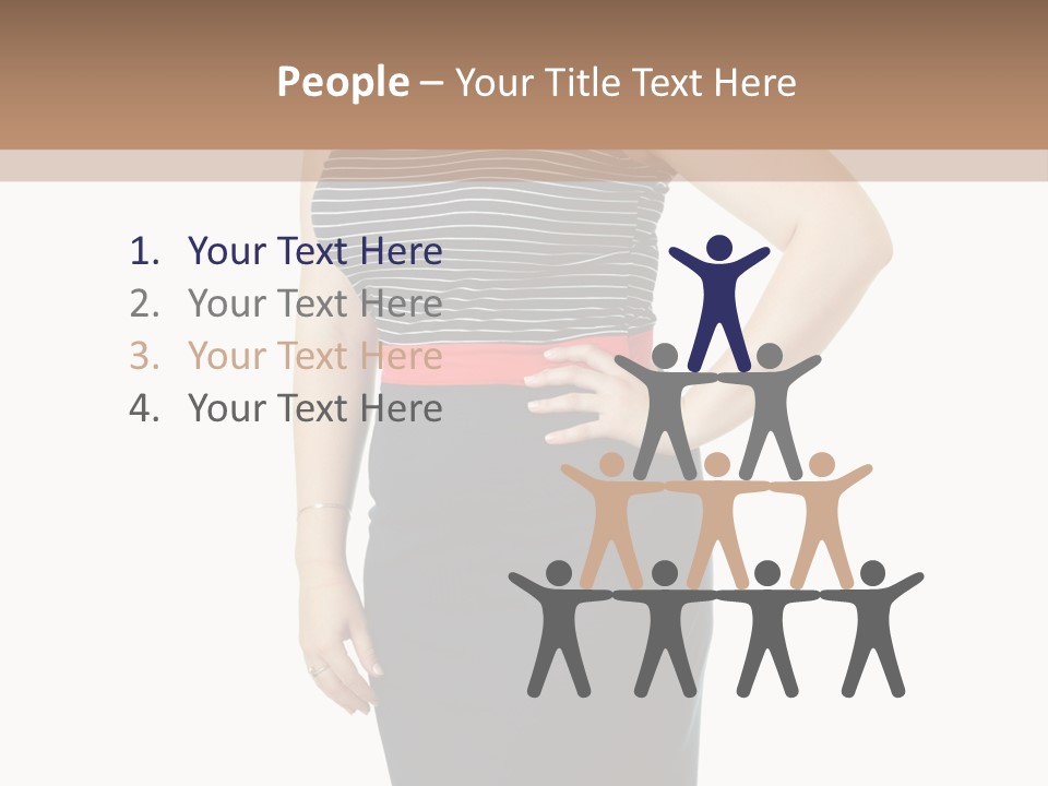 A Woman Standing In Front Of A Wall With Her Hands On Her Hips PowerPoint Template